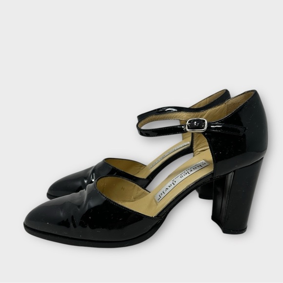 Charles David Patent Leather Mary Jane Block Heels Black Size 7 - Picture 3 of 8